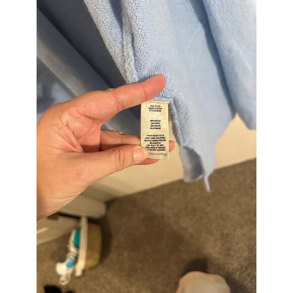 Soft Surroundings Wool Blend Baby Blue Lagenlook Scandi Cozy Cardigan Sweater - Picture 7 of 9